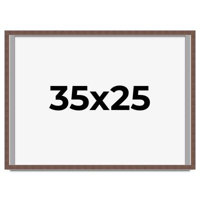 35x25 Shadow Box Frame Brown | 1.125 inches Deep Real Wood Rustic