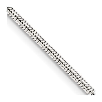 Curata 925 Sterling Silver 2mm Round Lightweight Snake Chain Necklace