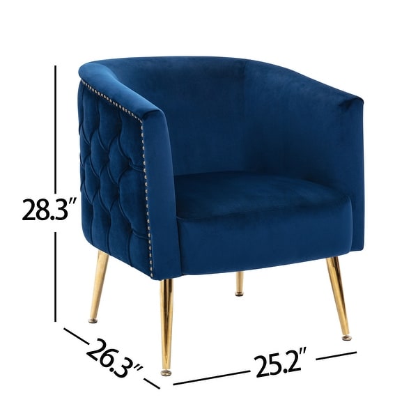 Corvus Tyrol Velvet Curved Back Barrel Accent Chair