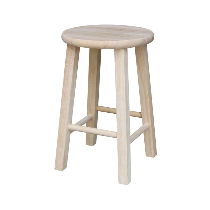 International Concepts Unfinished Round Top Stool - Short