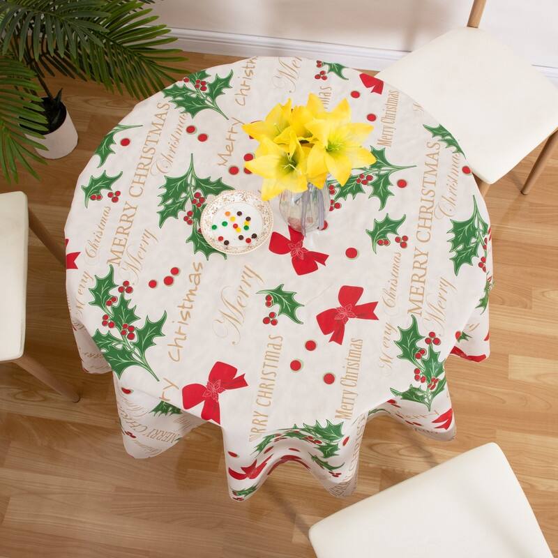 Ray Star Christmas Celebrate tablecloth High Quality Flannel Backing