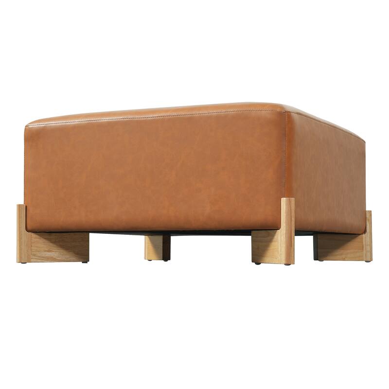 Christopher Knight Home - Arden Modern Upholstered Ottoman with Wooden Legs