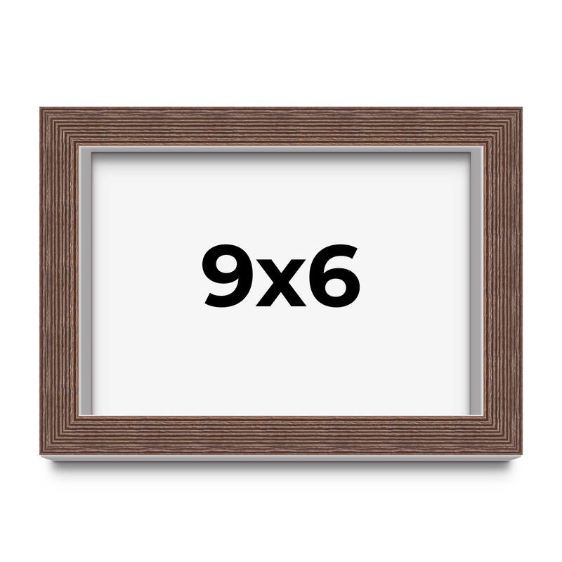 9x6 Shadow Box Frame Brown | 1.125 inches Deep Real Wood Rustic