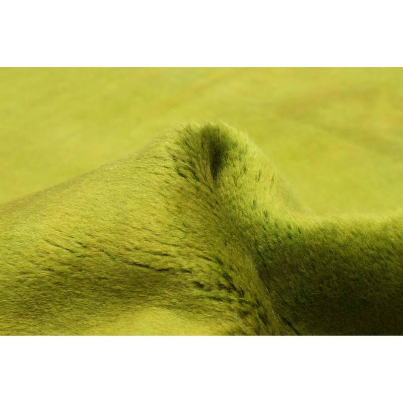 ECARPETGALLERY Hand-knotted Color Transition Lime Wool Rug - 2'9 x 9'9