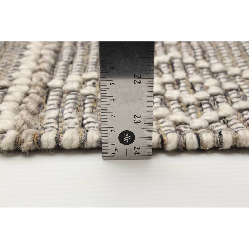 ECARPETGALLERY Braid weave Sienna Taupe Wool Rug - 5'1 x 8'6