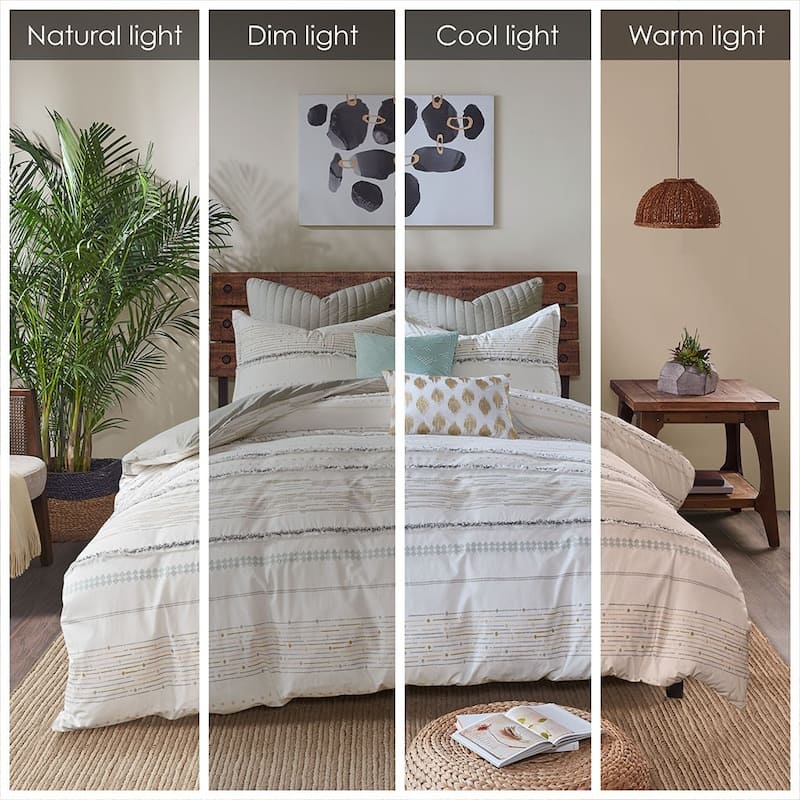 GDF Studio - Nea Cotton Printed Comforter Set with Tassel Trims