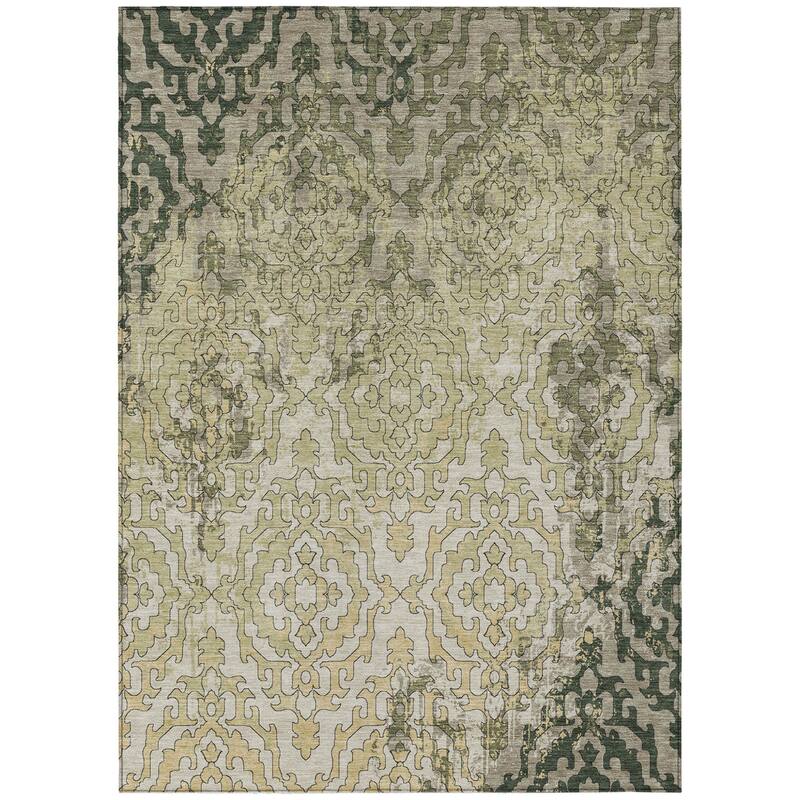 HomeRoots Medallion Transitional Rectangle Outdoor Rug
