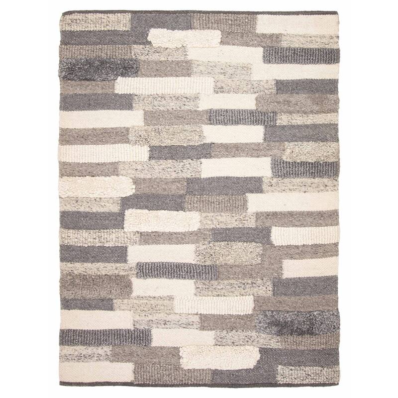 ECARPETGALLERY Braid weave Sienna Grey Wool Rug - 5'9 x 7'10 - Grey - 5'9 x 7'10