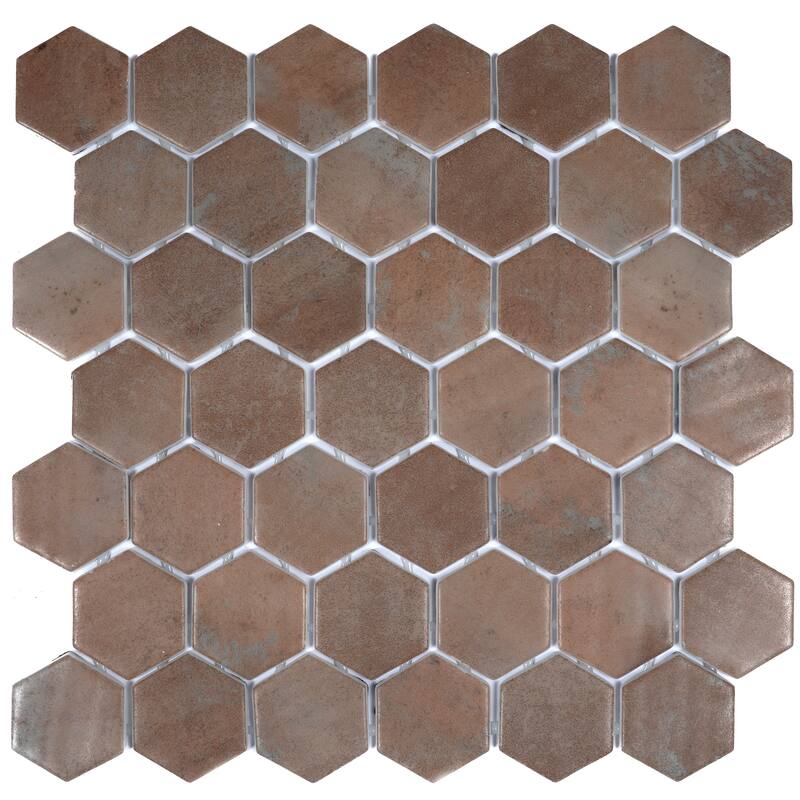 Lucenza 12x12 in. Matte Recycled Glass Hexagon Mosaic Wall and Floor Tile (5.28 sq ft/case, 6-Pack)