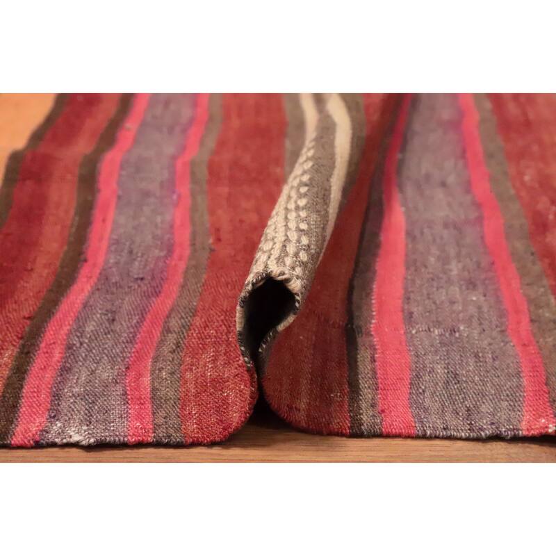 Hand Woven Oriental 100% Wool Carpet Southwestern Tribal Red Kilim Area Rug - 6' 8'' X 5' 2''