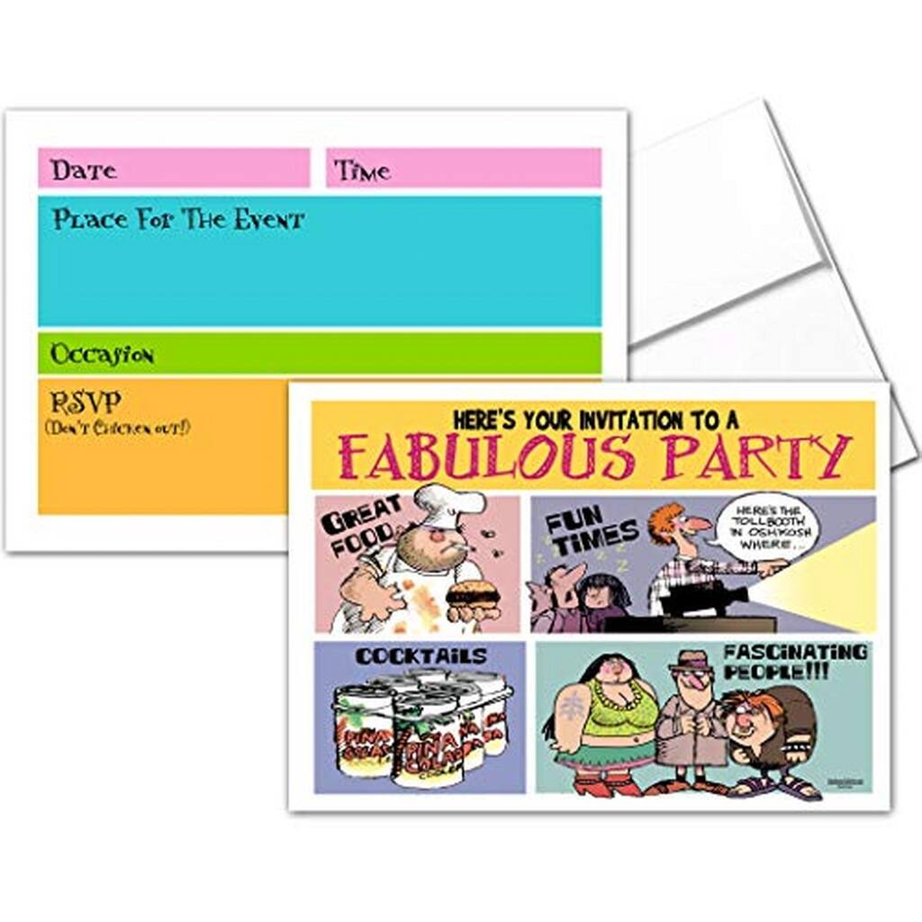 Funny Party Invitations and Matching Coasters - Funny Drink Coasters