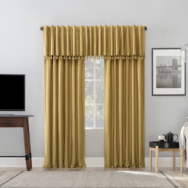 Sun Zero Evelina Faux Dupioni Silk Blackout Curtain Panel, Single Panel