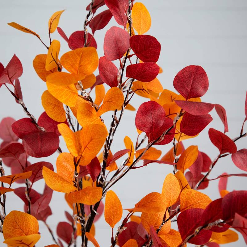 Pre-lit Eucalyptus Fall Harvest Artificial Tree - 6' - Warm White LED Lights