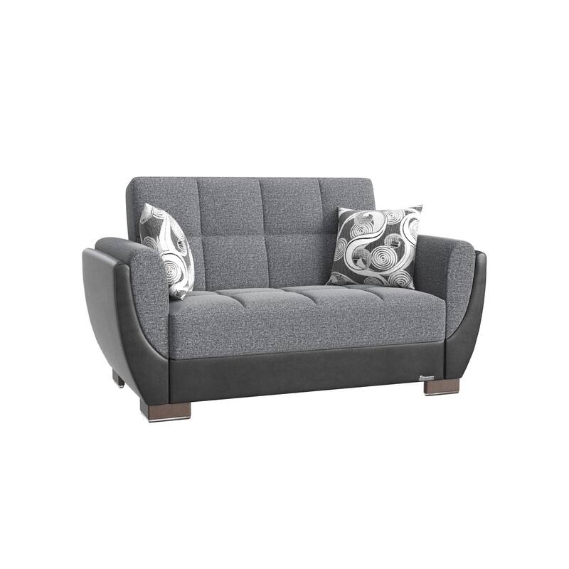 Collection Upholstered Convertible Loveseat With Storage