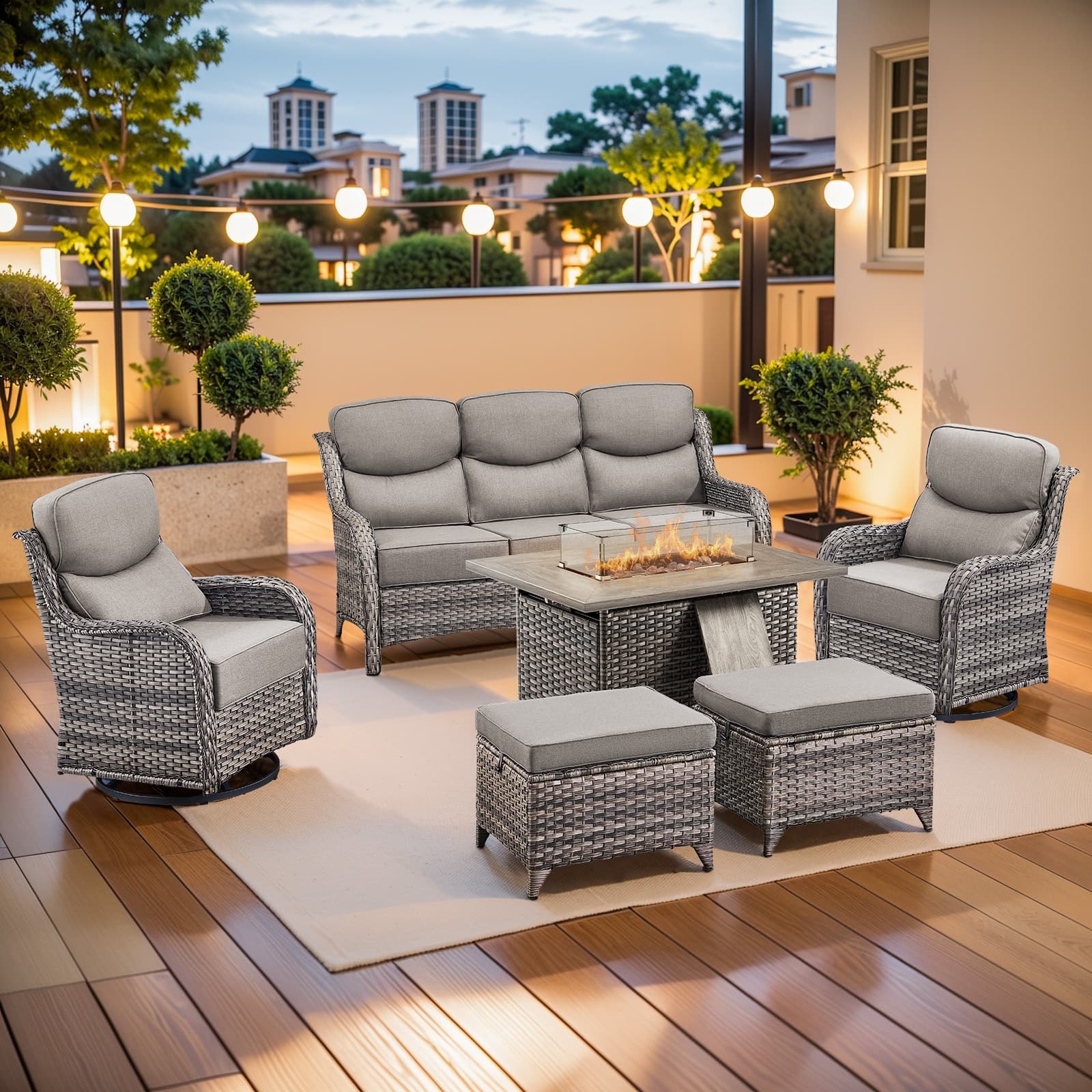 Option Grey Wicker Gray Cushion