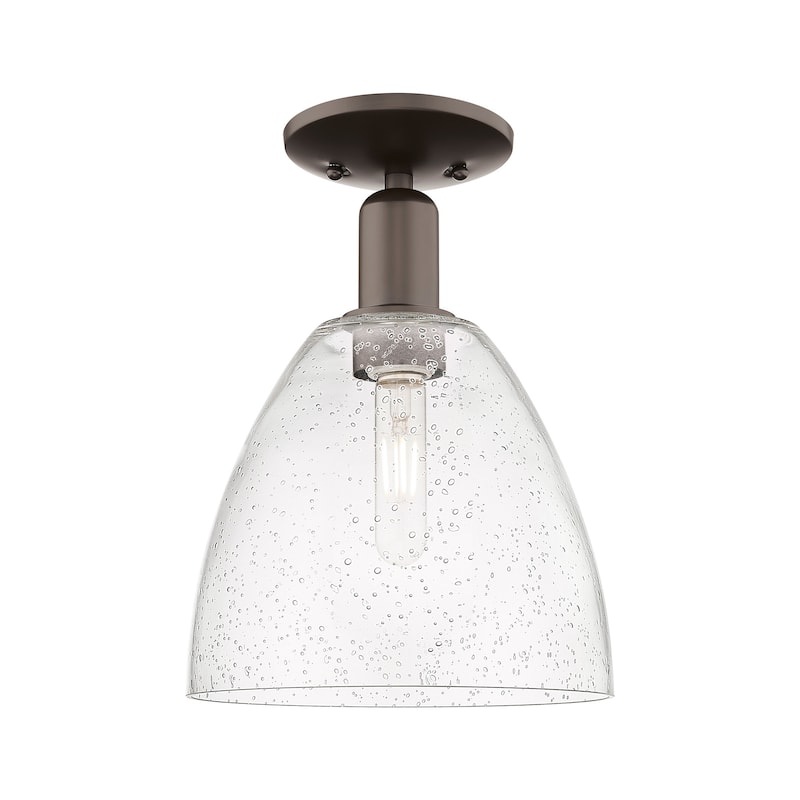 Innovations Lighting 716-1C-13-9 Bristol Semi-Flush Bristol 9" Wide - Oil Rubbed Bronze / Seedy