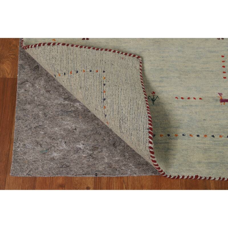 Hand Knotted Oriental 100% Wool Carpet Tribal Tribal Beige & Ivories Gabbeh Area Rug - 4' 11'' X 2' 10''