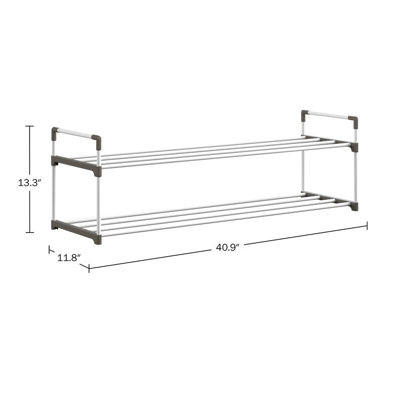 Shoe Rack - Shoe Organizer for Closet, Bathroom, Entryway by Home-Complete (White)