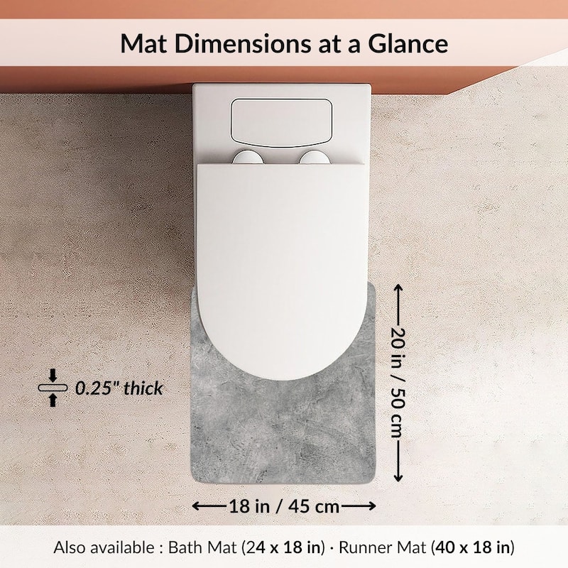 Decorative Contour Bath Mat 20x18 Ultra Absorbent Quick Dry Rug