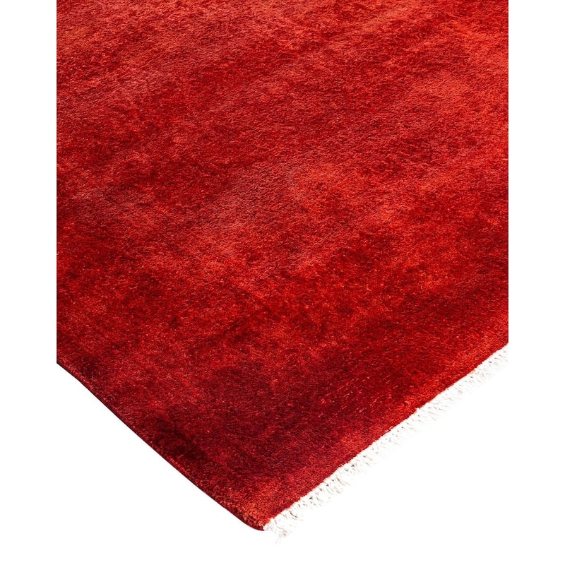 Contemporary Overdyed Wool Hand Knotted Runner - 2' 7" x 7' 10"