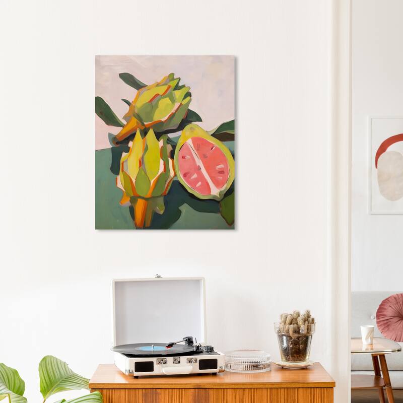 Wynwood Studio Canvas Food and Cuisine Exotic Edible Green and Light Red Modern & Contemporary Wall Art Canvas Print - 20 x 24