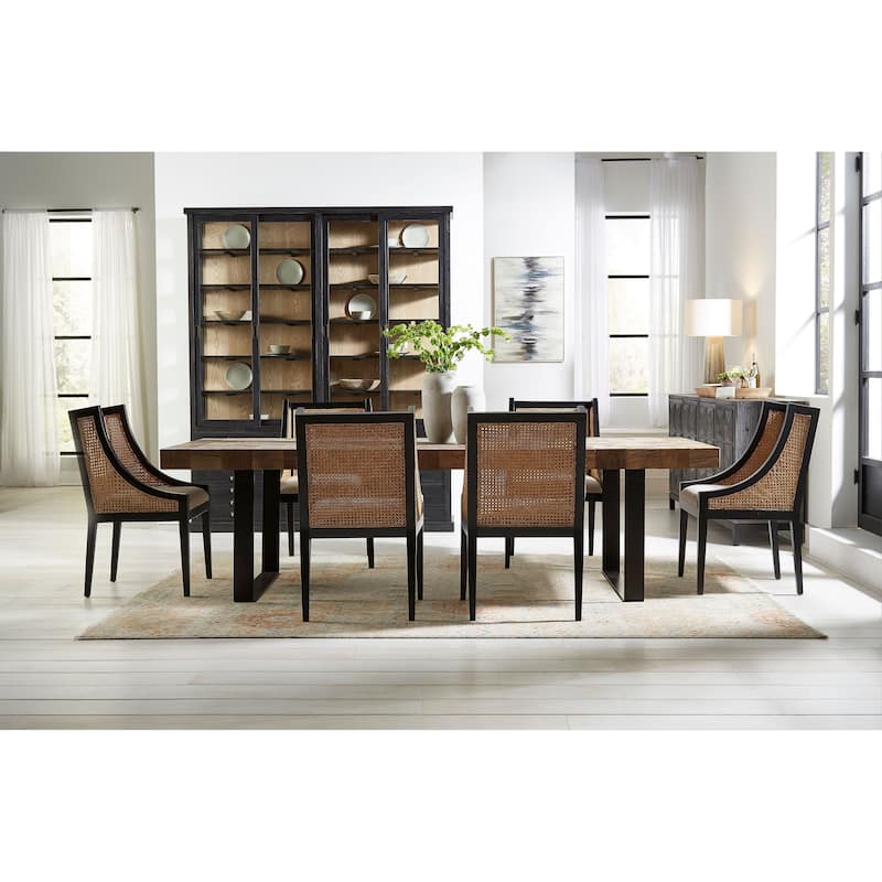 Loudoun Mahogany and Linen Upholstered Arm Chair by Furniture Classics