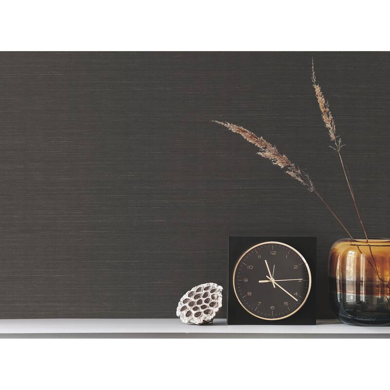 York Wallcoverings Sisal Grasscloth Black Wallpaper