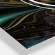 preview thumbnail 3 of 4, Designart 'Brown Blue Fractal Flower in Black' Modern 3 Panels Oversized Wall CLock - 36 in. wide x 28 in. high - 3 panels