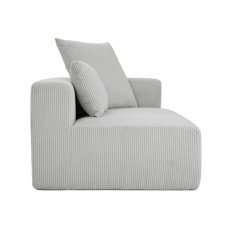 51"W Oversized Modular No Assembly Corduroy Accent Corner Chair