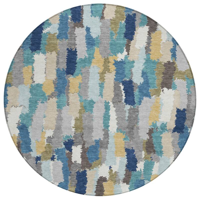 Machine Washable Indoor/ Outdoor Contemporary Stacks Chantille Rug