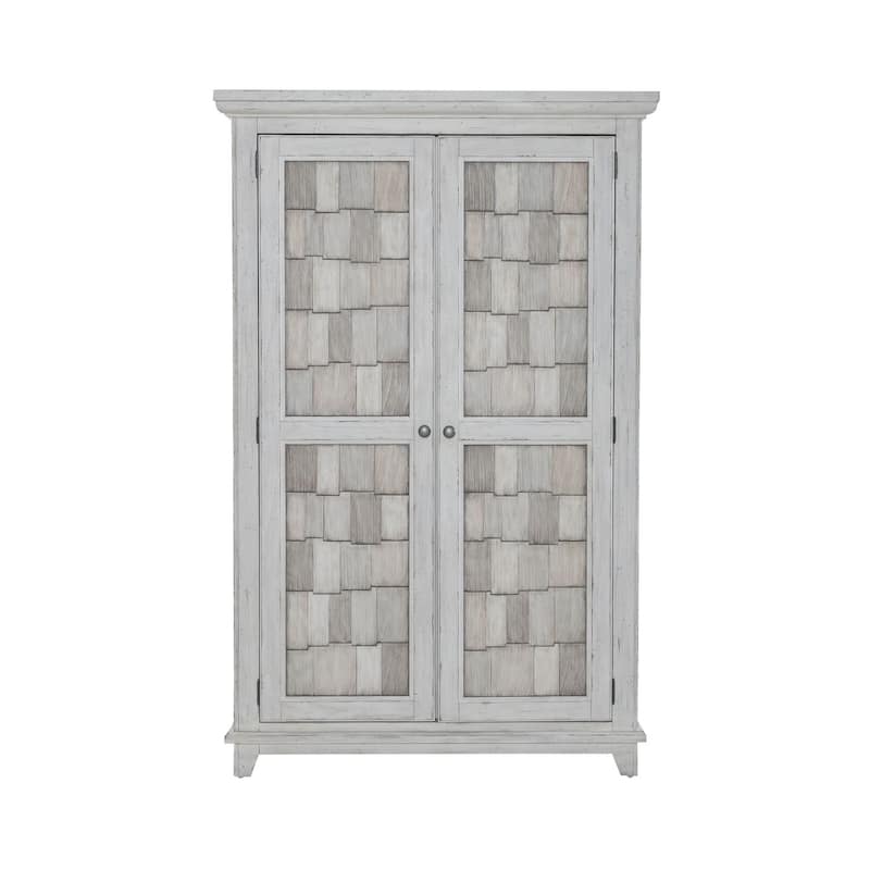 River Place Riverstone White & Tobacco Armoire