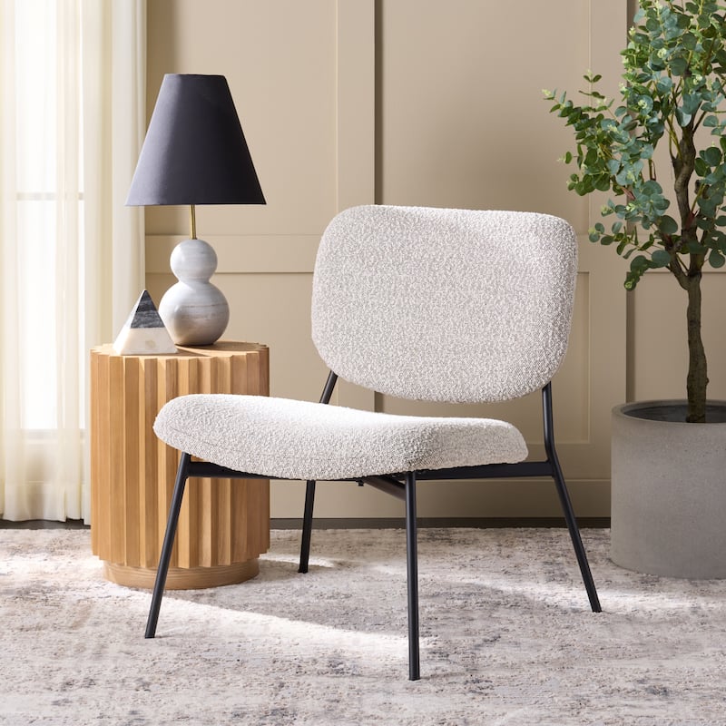 SAFAVIEH Home Alicai Accent Chair - 28"W x 28"D x 31"H - Light Grey/Black