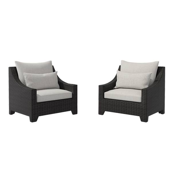 Shop Cloud Mountain 2 Piece Outdoor Club Chairs Wicker Chairs