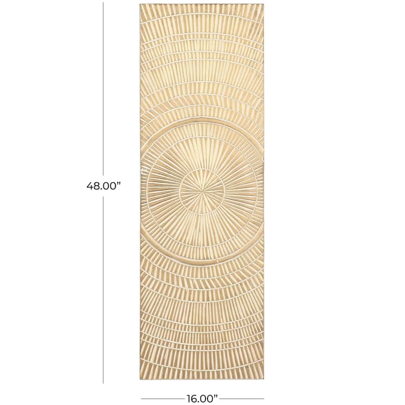 Wood Geometric Handmade Intricately Carved Radial Home Wall Decor - Gold - Roche River Decor