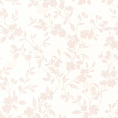 Flowers Beveridge Layla Blue Floral Trail Silhouette 33' L X 20.5" W Wallpaper Roll