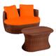 Option Dark Brown Frame Orange Cushion