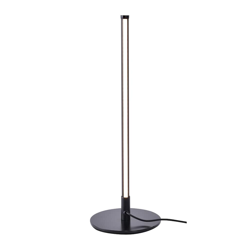 1-Light Black LED Stick Table Lamp With A White Acrylic Diffuser