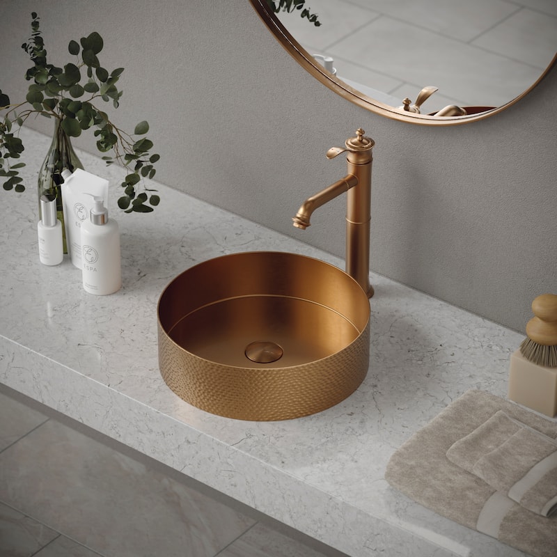 Karran Vineyard KBF472 Single-Handle Single Hole Vessel Bathroom Faucet with Matching Pop-up Drain
