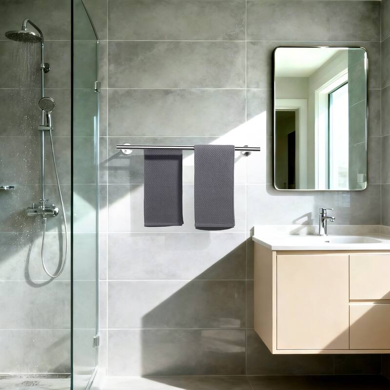 WOWOW Wall Mounted Stainless Steel Double Towel Bar