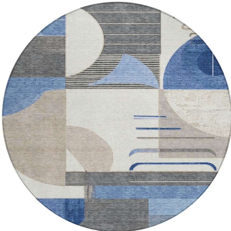 HomeRoots Geometric Modern Rectangle Outdoor Rug