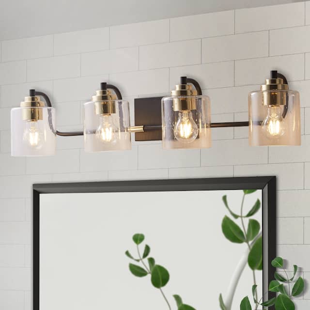 ExBrite Modern Rose Gold 3/4-light Bathroom Dimmable Crystal Vanity Lights Wall Sconces
