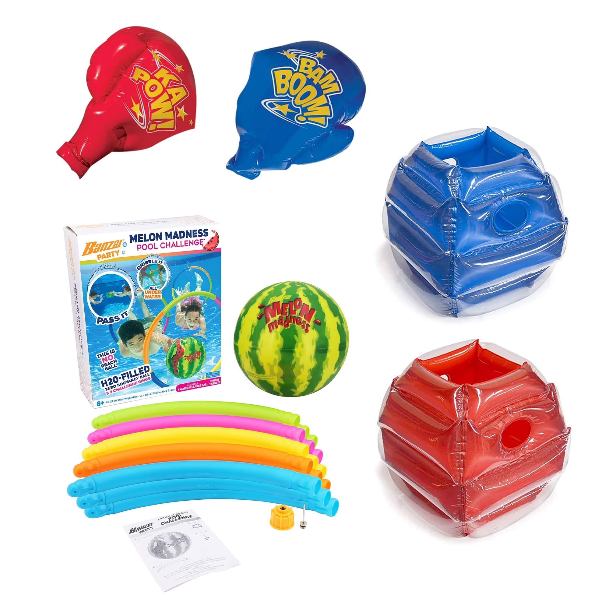 Banzai Battle Bop Combo Pack Gloves & Bumpers and Melon