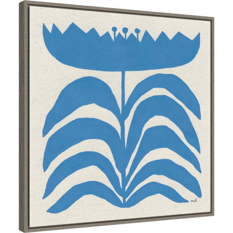 Delighted III Blue by Moira Hershey Framed Canvas Wall Art Print