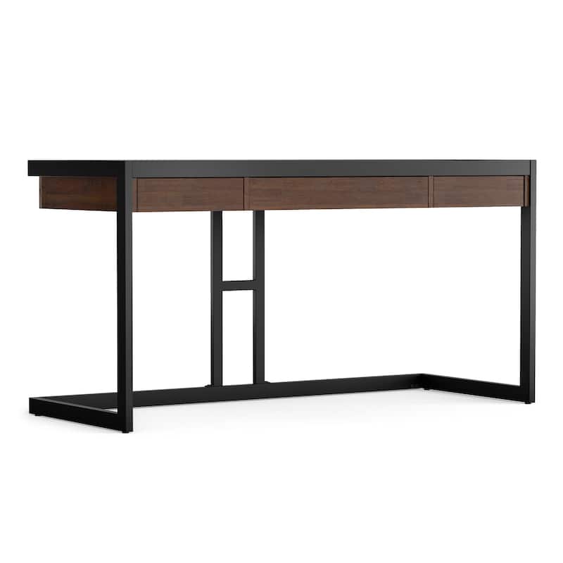 WYNDENHALL Cecilia Solid Acacia Wood Industrial Office Desk