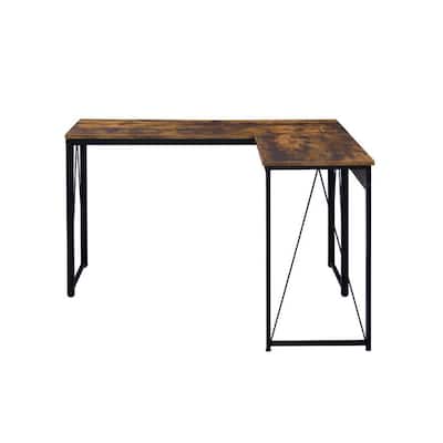 Metal Frame Writing Desk in Weathered Oak and Black
