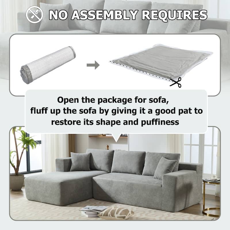 106.50" Relaxation Multifunctional Modular Reversible Sectional Sofa with Pillows