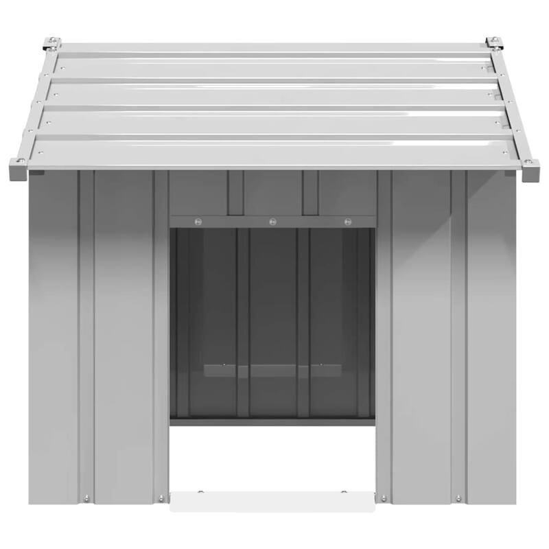 vidaXL Dog House Grey Galvanized Steel 33.5 x 42.1 x 31.9 in Dog House