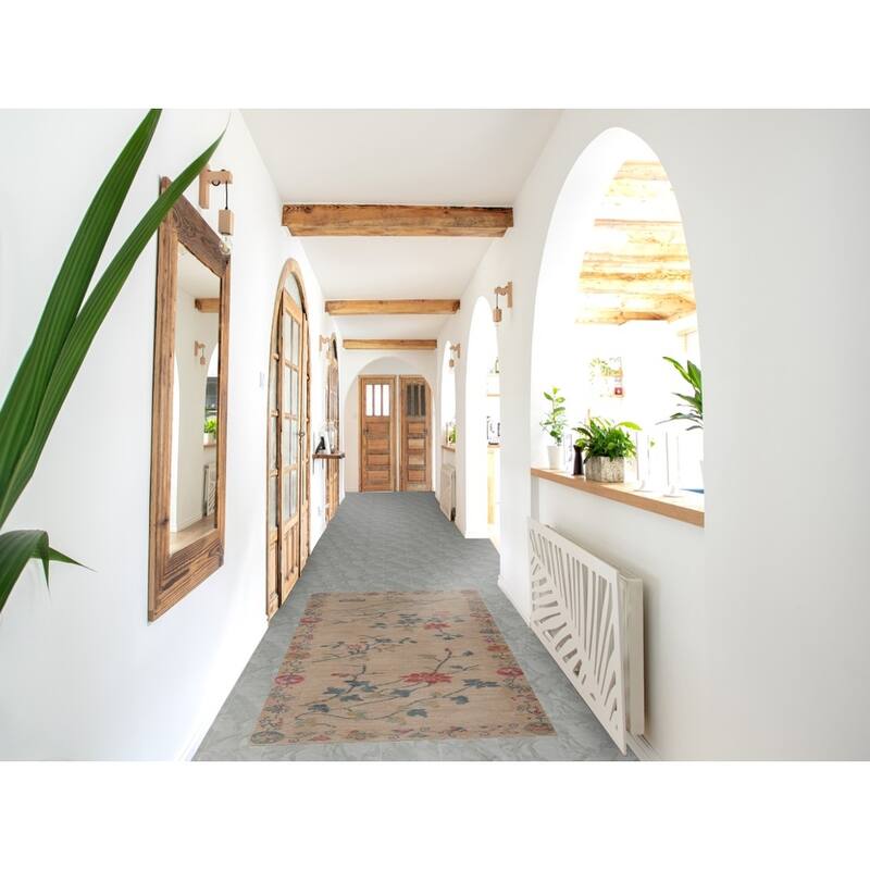 Hand Knotted Oriental 100% Wool Carpet Traditional All-Over Beige & Ivories Art Deco Area Rug - 6' 5'' X 2' 10''