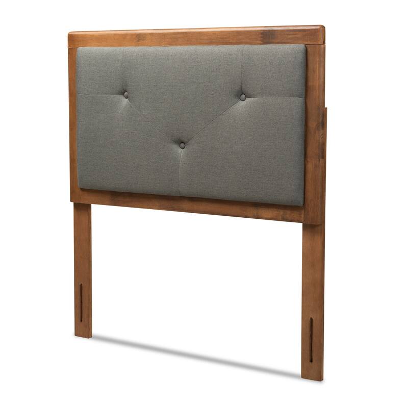Abner Modern and Contemporary Fabric and Wood Headboard Dark Grey - Twin