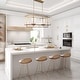 preview thumbnail 6 of 13, Dilley Modern 8-Light Gold Chandelier Island Lights for Dining Room - 31.9" L x 10.4" W x 16.7" H